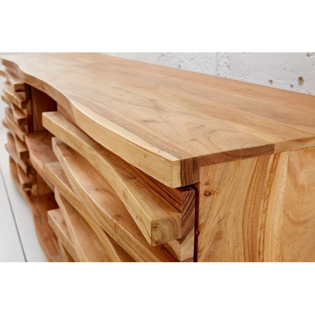 TV-skrinka 39737 150cm Relief Drevo Acacia - Skladom u nás v Žiline - 1Ks