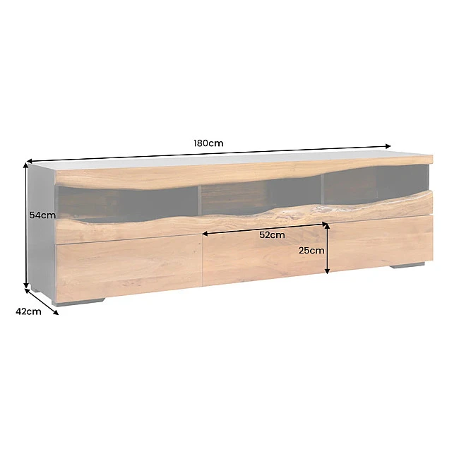 TV-skrinka Grand Acacia 44097 180cm Drevo Acacia