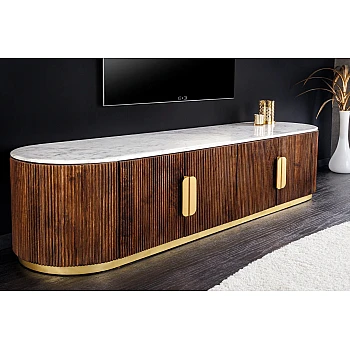 TV-skrinka 45828 Gatsby 170cm Drevo Mango-Biely mramor