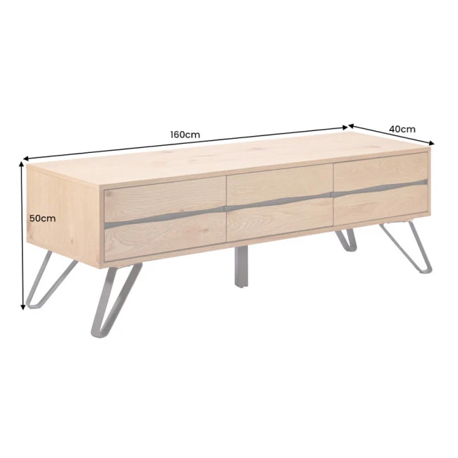 TV-skrinka 46342 Edge 160cm Masív drevo Dub