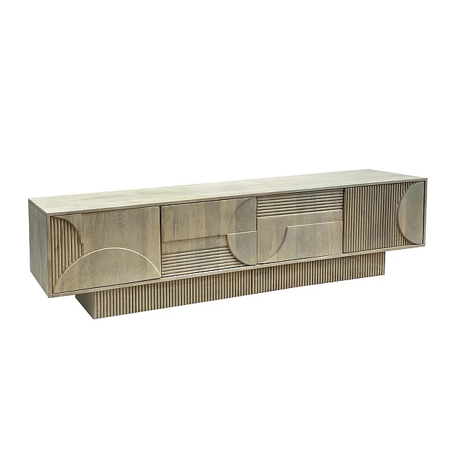 TV-skrinka 46803 Art Deco 200cm Drevo Mango Biela