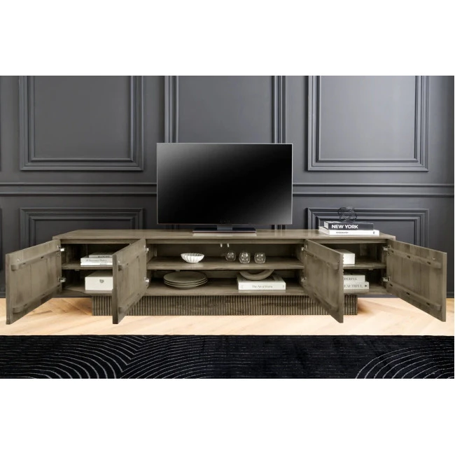 TV-skrinka 46804 Art Deco 200cm Drevo Mango Šedé