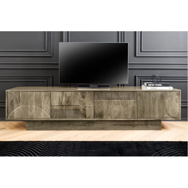 TV-skrinka 46804 Art Deco 200cm Drevo Mango Šedé