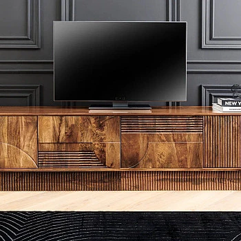 TV-skrinka 46805 Art Deco 200cm Drevo Mango Hnedé