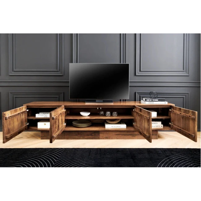 TV-skrinka 46805 Art Deco 200cm Drevo Mango Hnedé