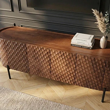 TV-skrinka 47584 Adlon 160cm Drevo Mango Hnedé