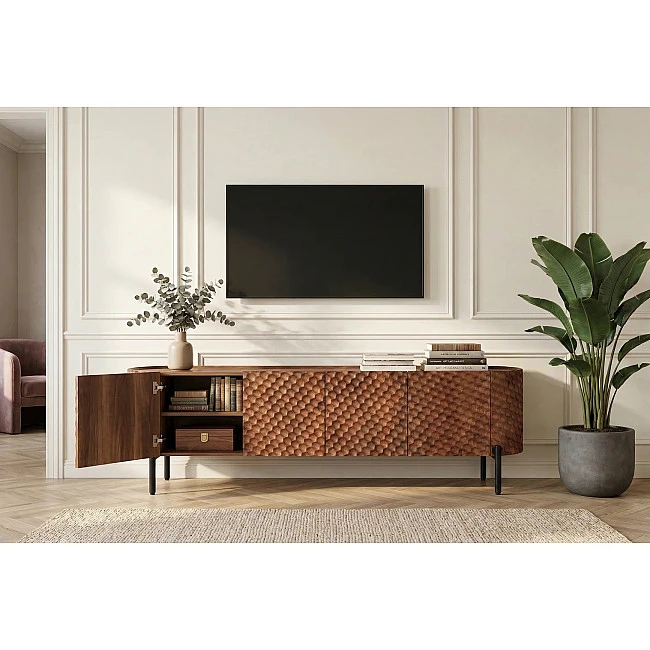 TV-skrinka 47585 Adlon 200cm Drevo Mango Hnedé
