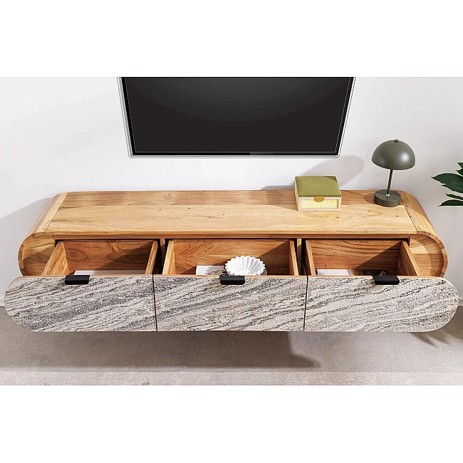 TV-skrinka 47757 Organic 160cm Drevo Acacia