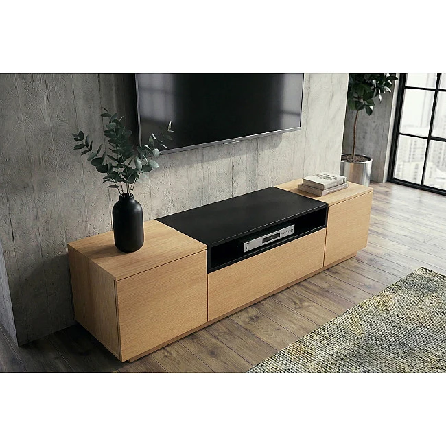 TV-skrinka 47811 Loft 160cm Prírodná Dub Dyha/Čierna