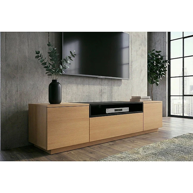 TV-skrinka 47811 Loft 160cm Prírodná Dub Dyha/Čierna