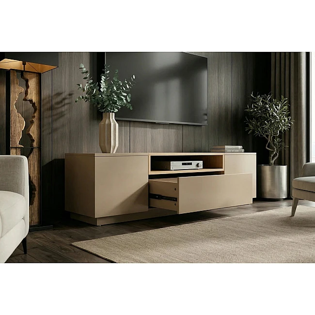 TV-skrinka 47812 Loft 160cm Sivá/Prírodná Dub Dyha