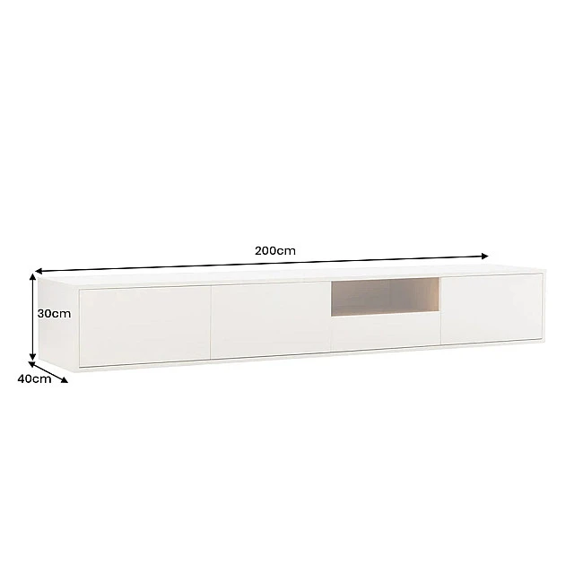 TV-skrinka 47815 Loft 200cm Biela/Prírodná Dub Dyha