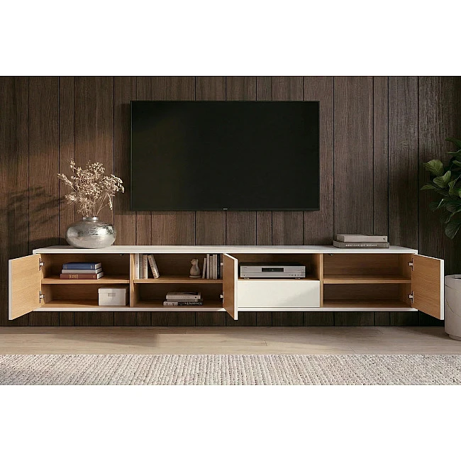 TV-skrinka 47815 Loft 200cm Biela/Prírodná Dub Dyha