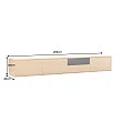 TV-skrinka 47816 Loft 200cm Prírodná Dub Dyha/Čierna