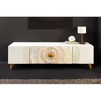 TV-skrinka 48411 Bailey 180cm Drevo Mango Bielené