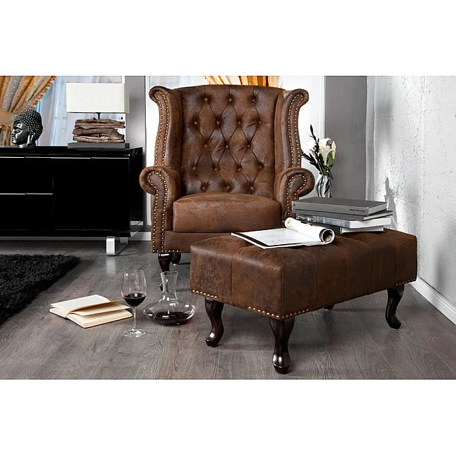 Taburetka 19449 Chesterfield Antik Hnedá - Skladom u nás v Žiline - 1Ks