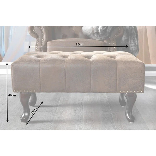 Taburetka 19449 Chesterfield Antik Hnedá - Skladom u nás v Žiline - 1Ks