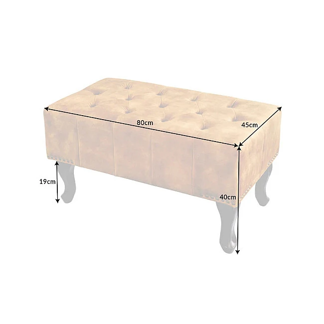 Taburetka 43521 Chesterfield Zamat šedá