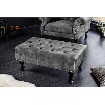 Taburetka 43521 Chesterfield Zamat šedá