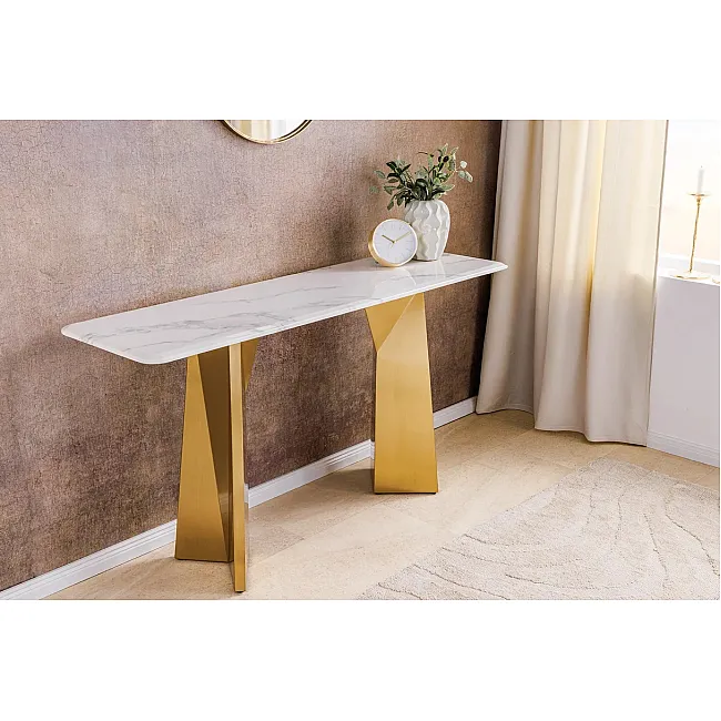 Toaletný stolík/Konzola Luxury 45936 Biely Mramor