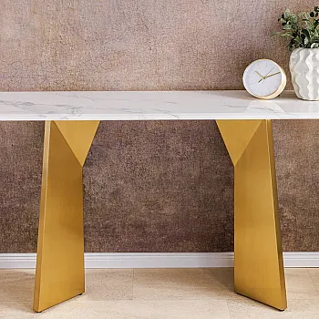 Toaletný stolík/Konzola Luxury 45936 Biely Mramor