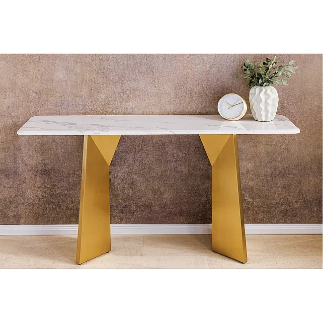 Toaletný stolík/Konzola Luxury 45936 Biely Mramor