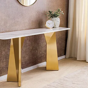 Toaletný stolík/Konzola Luxury 45936 Biely Mramor