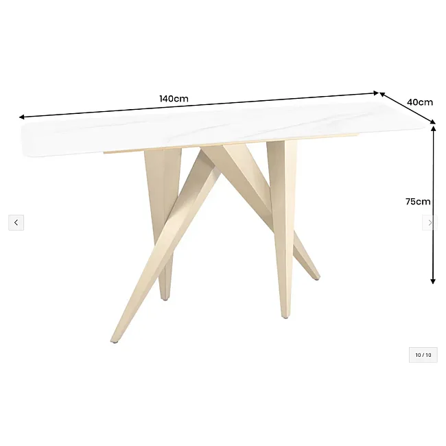 Toaletný stolík/Konzola Art Living 45203 Biely Mramor