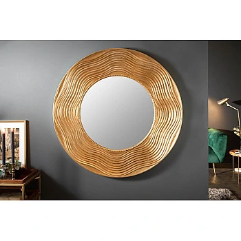 Zrkadlo 40697 Ø100cm gold