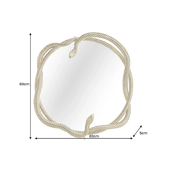 Zrkadlo 45432 Snake Ø80cm Zlaté