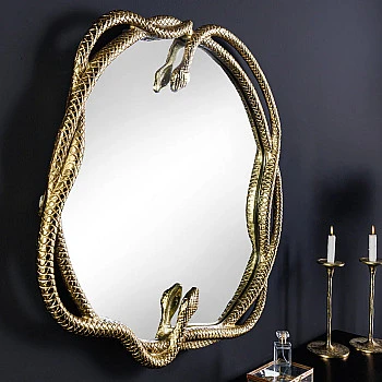 Zrkadlo 45786 Snake Ø50cm Zlaté