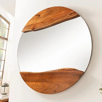 Zrkadlo 46492 Living Edge Ø100cm Drevo Acacia