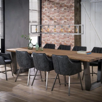 Jedálenský stôl 20-35 Stam 300x100cm Acacia natural
