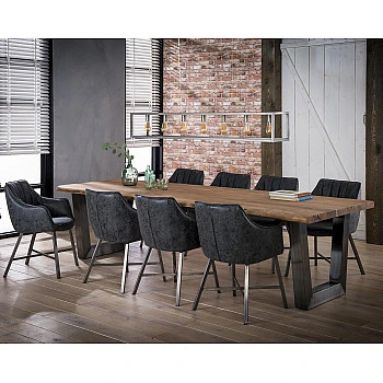 Jedálenský stôl 20-35 Stam 300x100cm Acacia natural