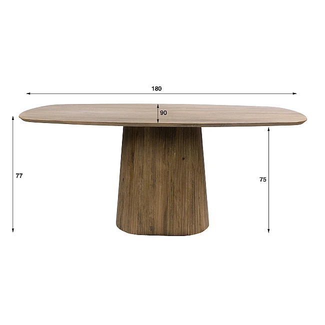 Jedálenský stôl 22-94 Wave 180x90cm Masív Drevo Mango