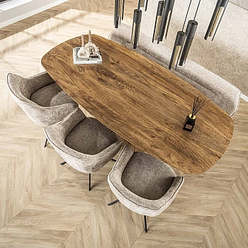 Jedálenský stôl 22-98 Wave 215x105cm Masív Drevo Mango