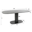Jedálenský stôl 45-45 Ovál 180x90cm Ceramic Natural Black