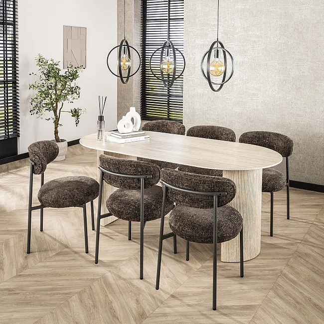 Jedálenský stôl 45-66 Romano 180x90cm Ceramic Travertine