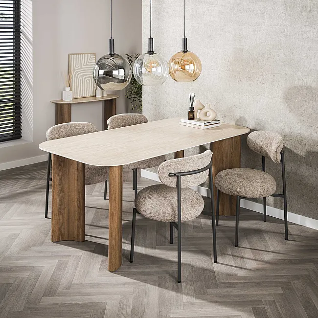 Jedálenský stôl 45-69 Romano 180x90cm Ceramic Travertine