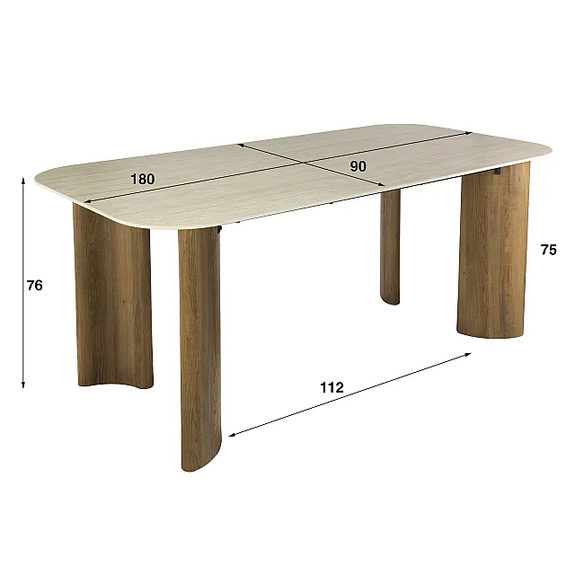 Jedálenský stôl 45-69 Romano 180x90cm Ceramic Travertine