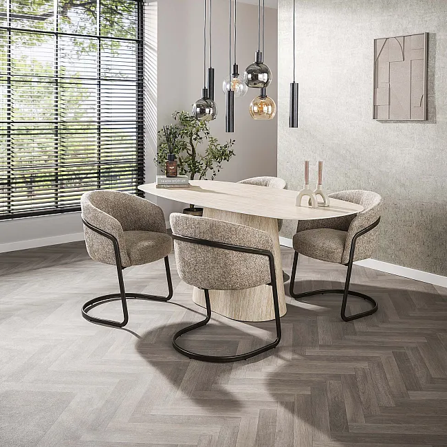 Jedálenský stôl 45-70 Centro 180x90cm Ceramic Travertine