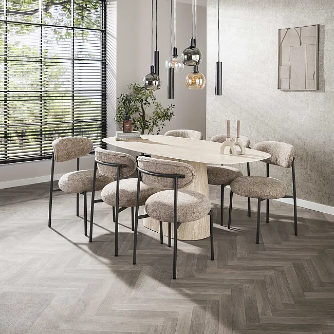 Jedálenský stôl 45-70 Centro 180x90cm Ceramic Travertine