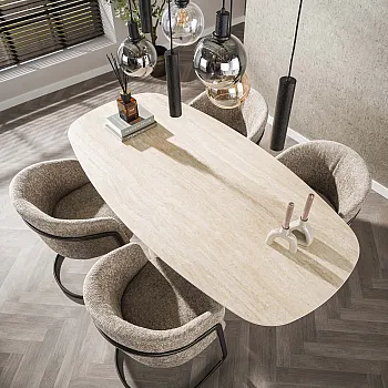 Jedálenský stôl 45-70 Centro 180x90cm Ceramic Travertine