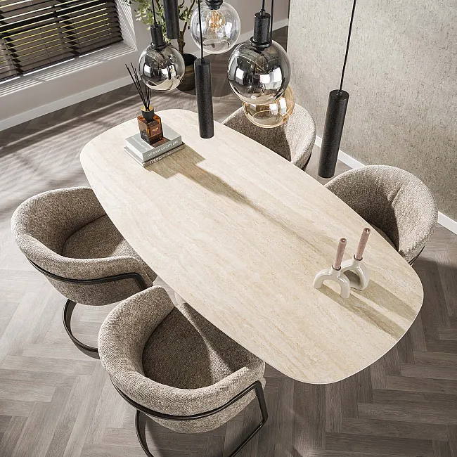 Jedálenský stôl 45-70 Centro 180x90cm Ceramic Travertine