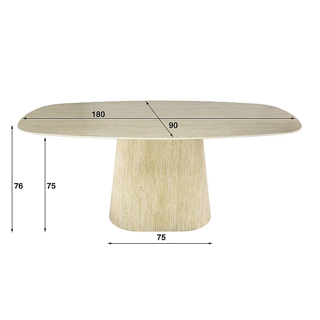 Jedálenský stôl 45-70 Centro 180x90cm Ceramic Travertine