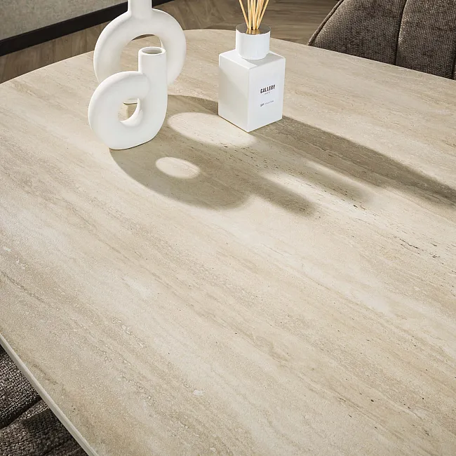 Jedálenský stôl 45-72 Romano 215x105cm 3D Ceramic Travertine