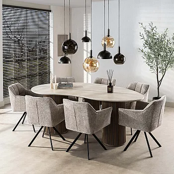 Jedálenský stôl 45-74 Romano 215x122cm Ceramic Travertine