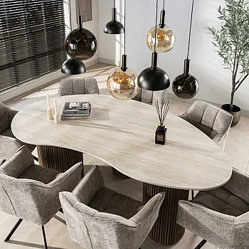 Jedálenský stôl 45-74 Romano 215x122cm Ceramic Travertine