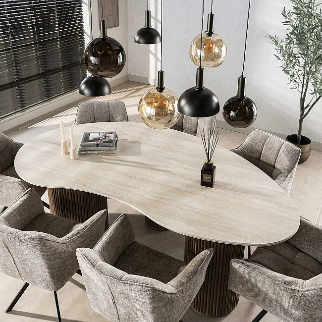 Jedálenský stôl 45-74 Romano 215x122cm Ceramic Travertine