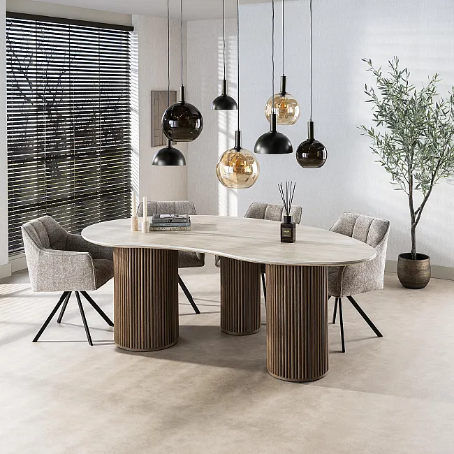 Jedálenský stôl 45-74 Romano 215x122cm Ceramic Travertine